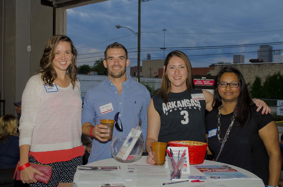 11 Sarah Johnson, from left, Jeff Welch, Catherine Radley and Reeme Parappilly at the Bear Bryant Awards young professionals party October 2014