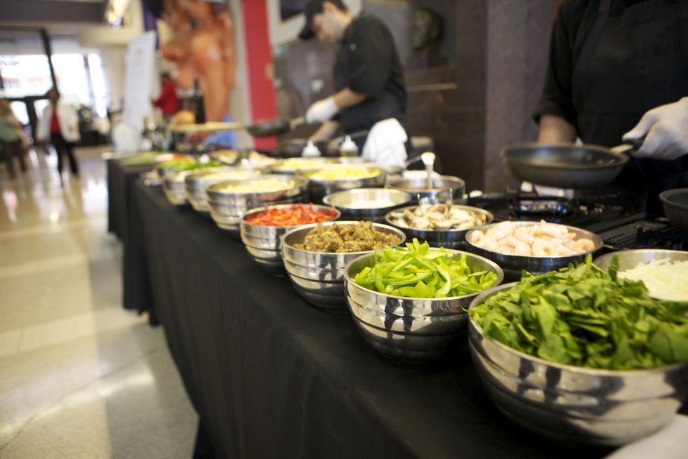 1114 Pappardelle gemelli pasta bar at the Passport to the World wine and food event at The Health Museum October 2014