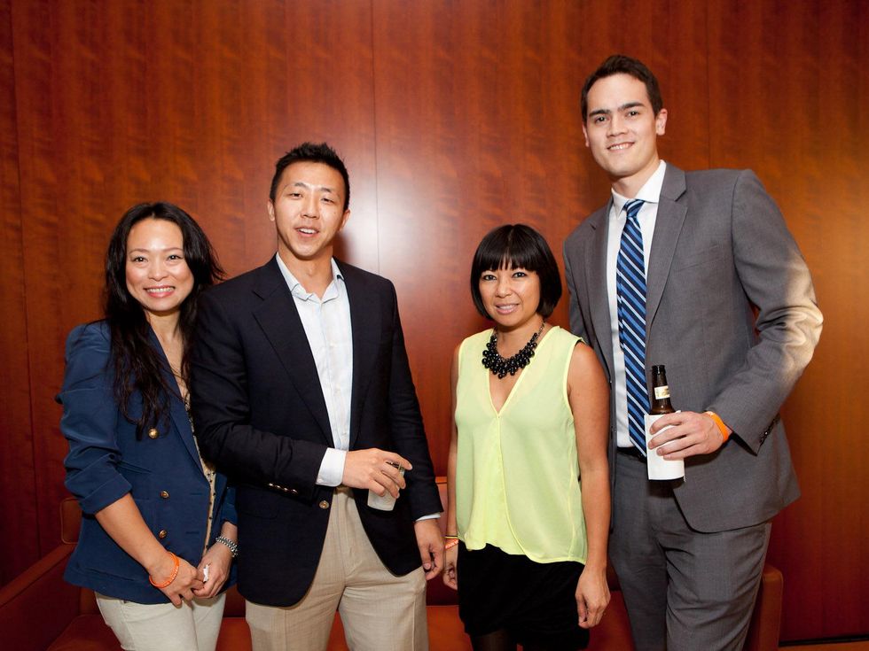 112 Eva Sagisaka, from left, Kris Teng, Tina Zulu and Robbie Carman at the Leo Bar relaunch party October 2013