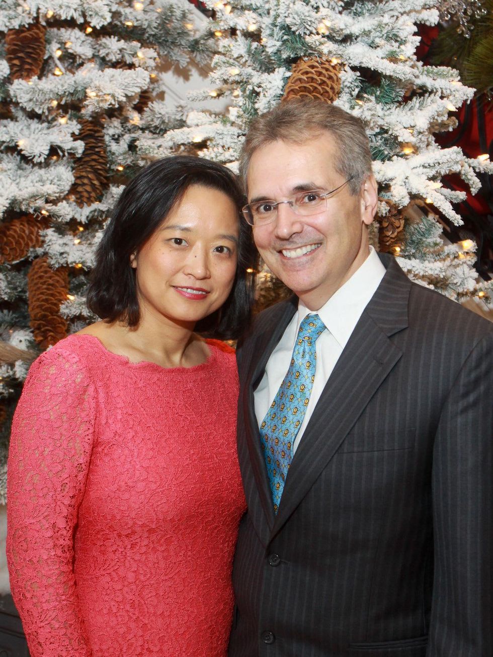 117 Dr. Lynda Chin and Dr. Ron DePinho at the M.D. Anderson Santa's Elves party December 2013