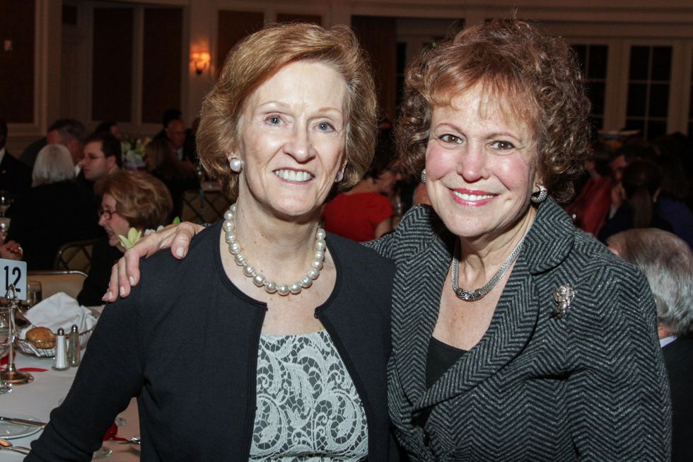 12 8380 Harriet Foster, left, and Regina Rogers at the Houston A+ Challenge dinner December 2013