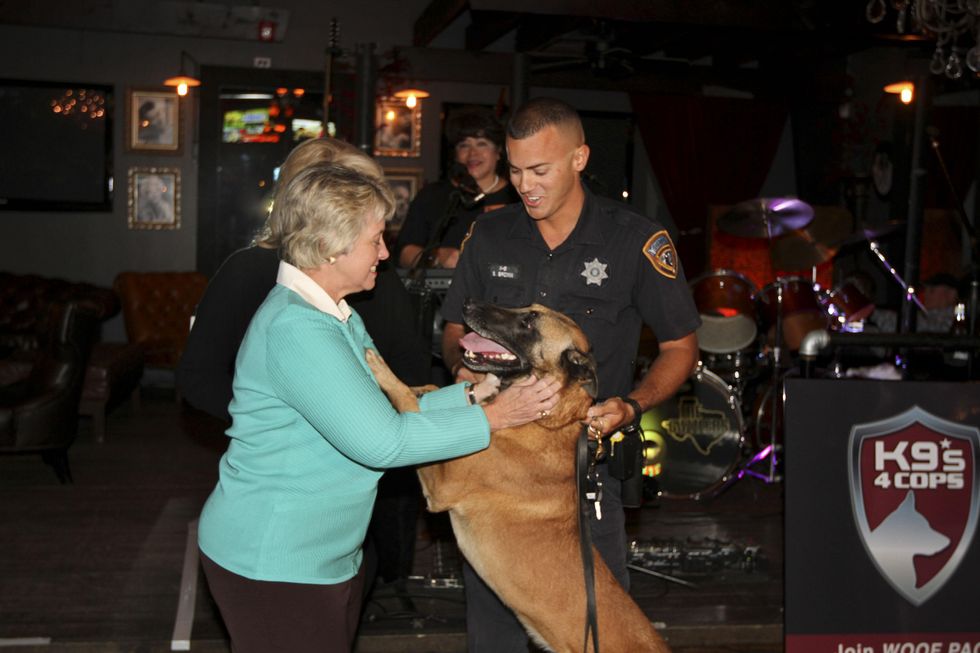 12 Mayor Annise Parker and dog Bret with Shawn Brown at K9s4COPS Unleased 2013