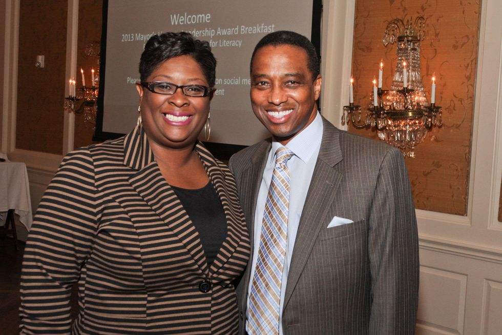 12 Mayors Literacy Breakfast Houston May 2013 Yolanda Green and Kambrel Marshall