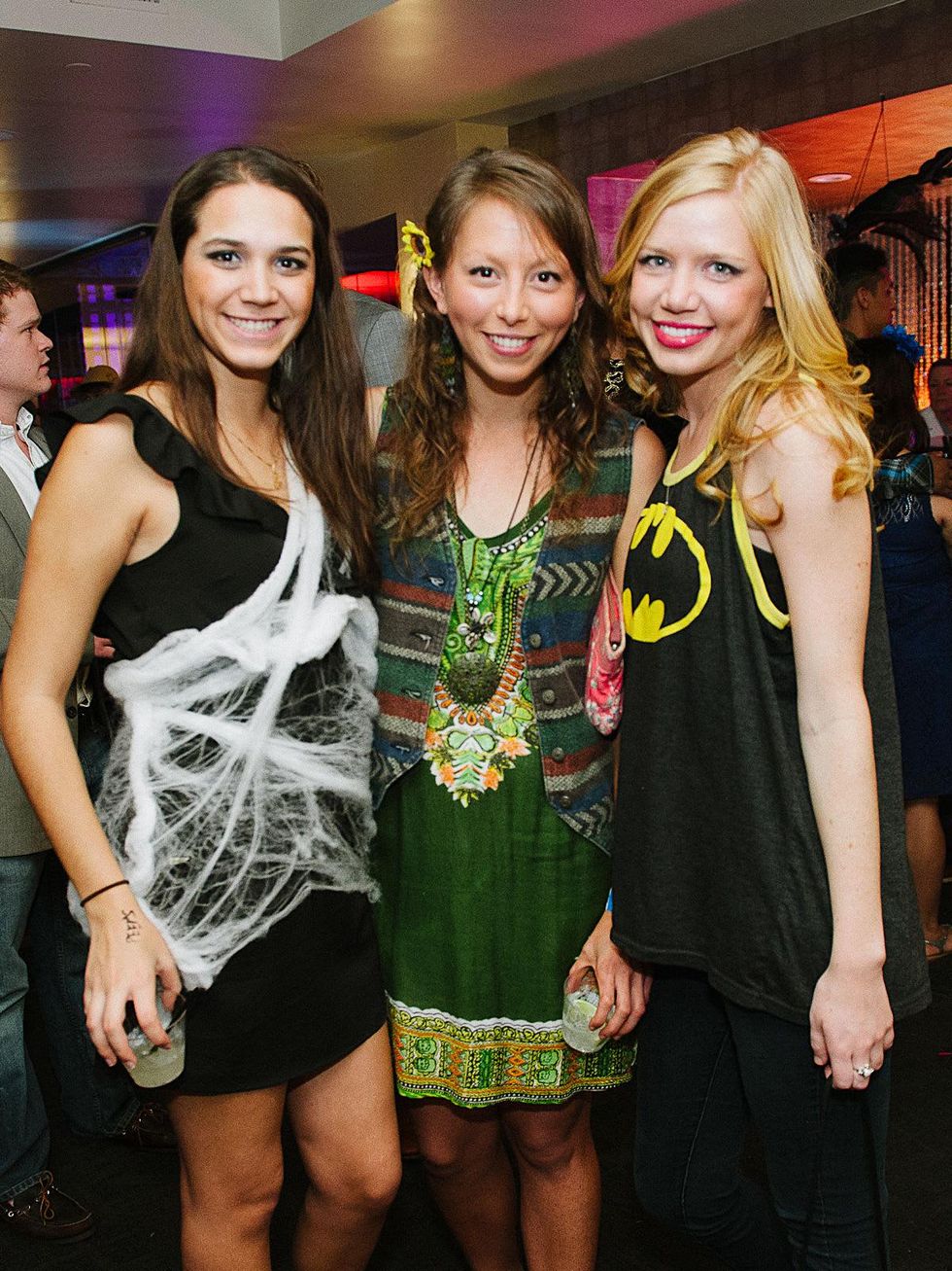 12 Mayra Adriazola, from left, Cori Taffel and Autumn Goodin at the CultureMap Halloween party at Mr. Peeples October 2013