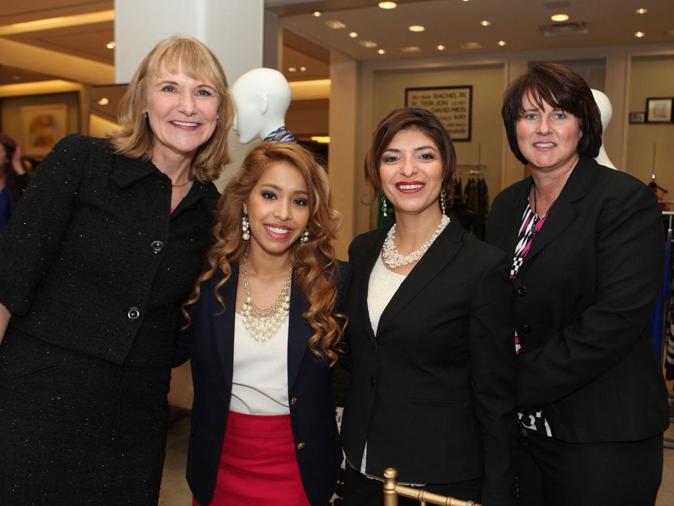 12 Meg Winchester, from left, Ivette Wilhelm, Christine Hopkins and Melody Smith at the Galveston Mardi Gras gown preview January 2014
