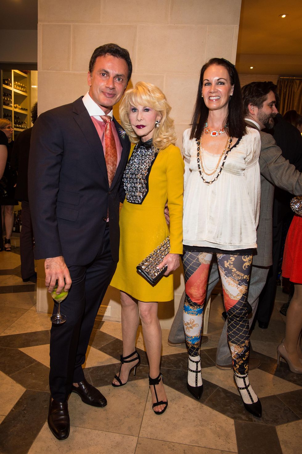 12 Monsour Taghdisi, from left, Diane Lokey Farb and Beth Muecke at the Houston Ballet kick-of party October 2014