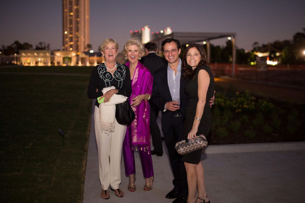 12 Nancy Manderson, from left, Terrylin Neale and Brent and Michele Friedman at the Hermann Park Centennial Gardens inaugural dinner October 2014