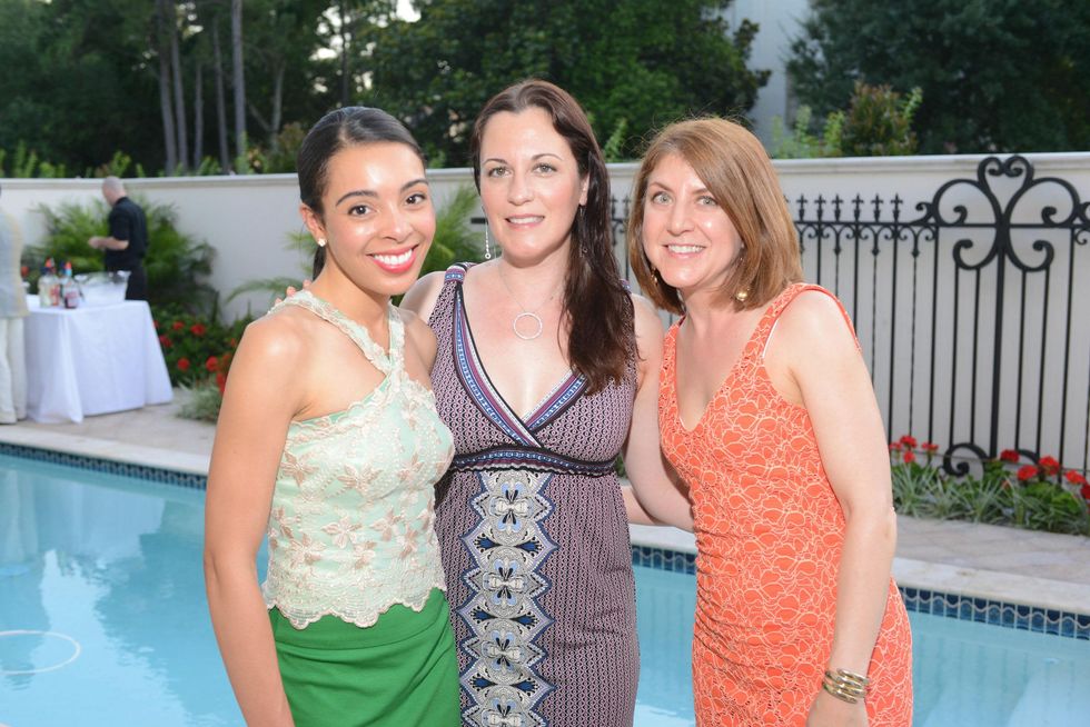 12 Sara Ford, from left, Shanti Conlan and Elise Arnoult Miller at the Recipe for Success Open Kitchens kick-off June 2014
