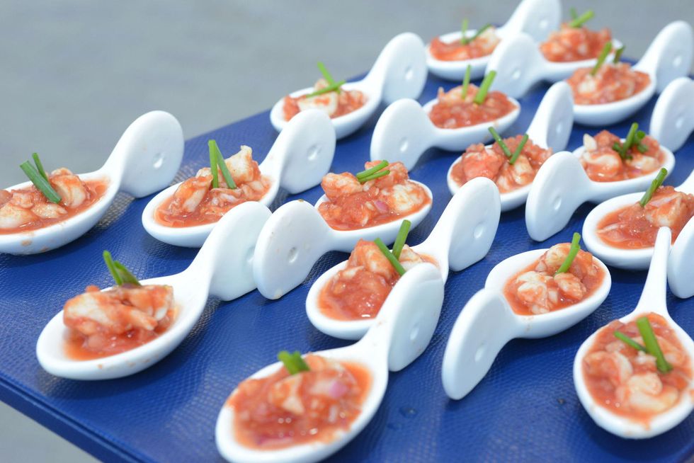 12 Vallone's ceviche appetizer at the Brush & Blush Blow Dry Bar party June 2014