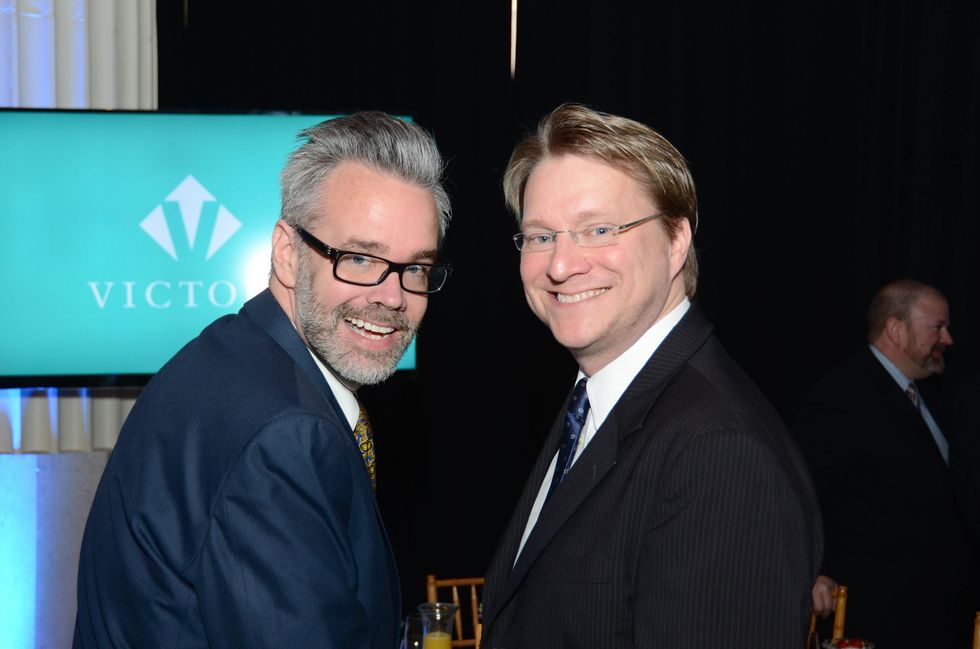 127 Michael Pearce, left, and Matt Burus at the Victory Brunch March 2015