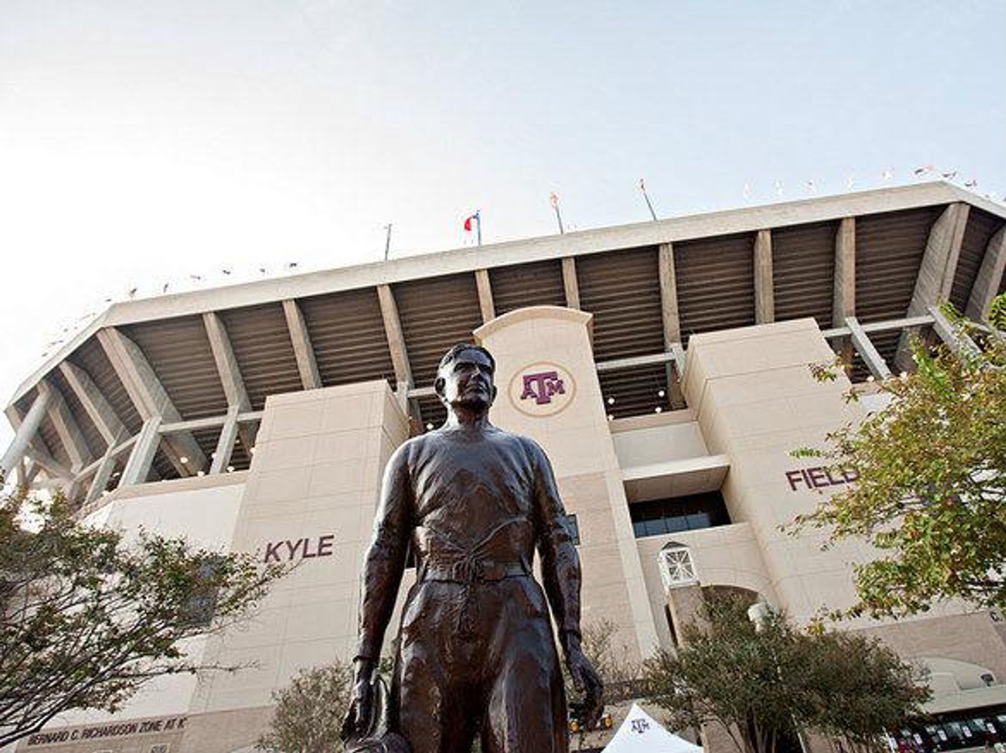 12th Man statue of E. King Gill in front of Kyle Field at Texas a&m cropped