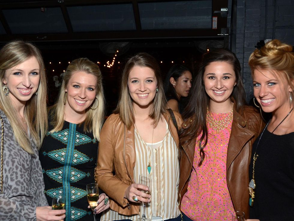 13 76 Caroline Hudnall, from left, Christina Stith, Maricarolyn Stith, Allyson Camp and Presley Bourquein at the American Heart Association Bachelor Party February 2014