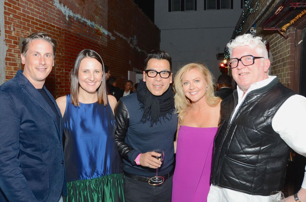 13 Daniel Turner, from left, Kate Allen Stukenberg, Jay Landa, Caroline Starry LeBlanc and Tim Moloney at the DiverseWorks Fashion Fete November 2014