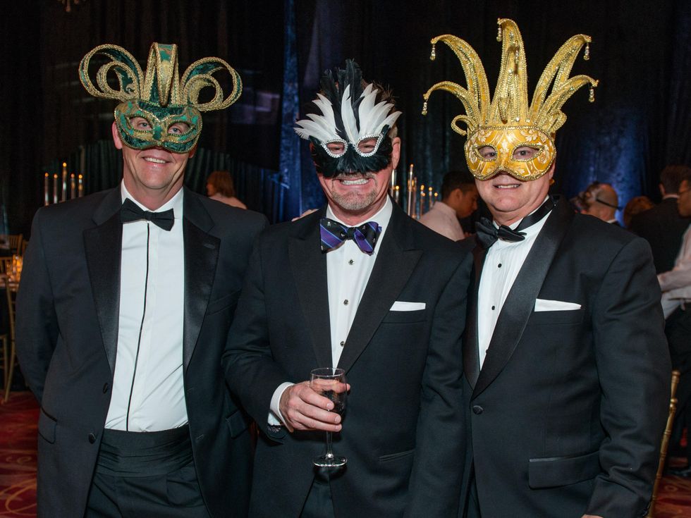 13 David Crawford, from left, Terry Wayne Jones and Tripp Carter Masks at the Houston Ballet Ball February 2015