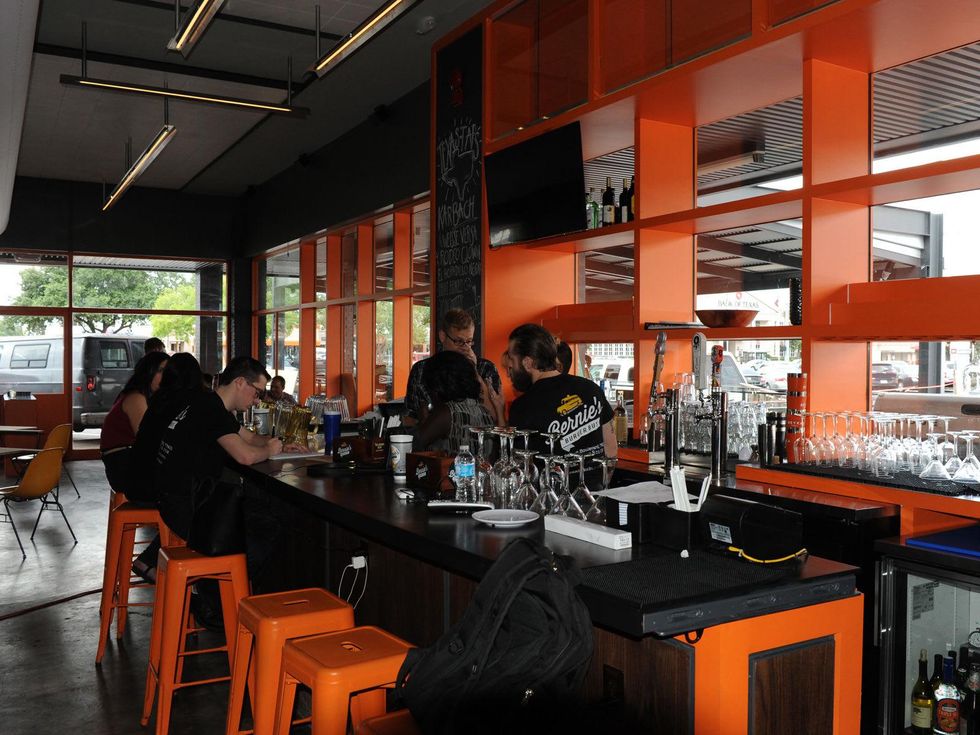 13 first look at Bernie's Burger Bus restaurant June 2014 bar