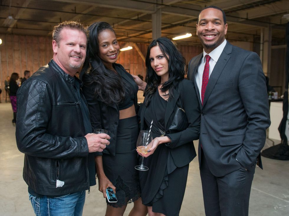 13 John Pruett, from left, Brandi Banks, Christina Vivola and Ken Banks at the CultureMap Social at Gateway November 2014