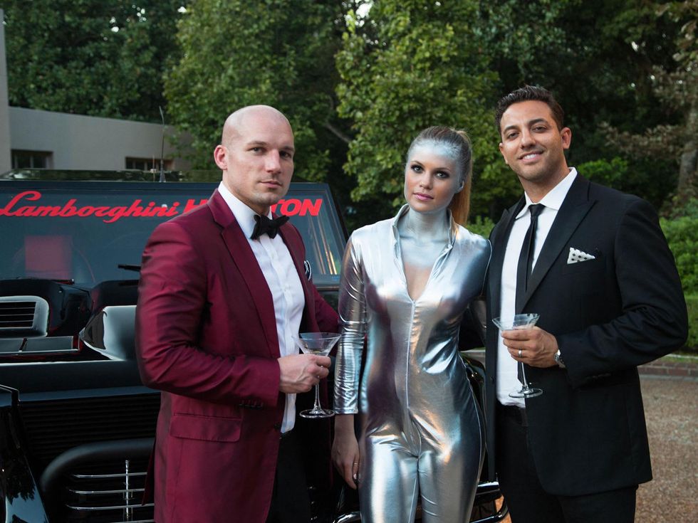 13 Justin Hopkins, left, and Chris Mastrangelo at the Lamborghini party September 2014
