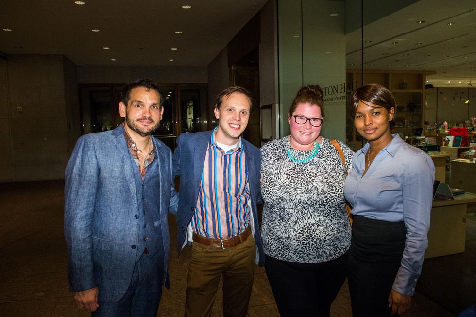 13 Kevin Pope, from left, Corey Hecksel, Tracy E. Smith and April Nelson at the MFAH Art Crowd party September 2014