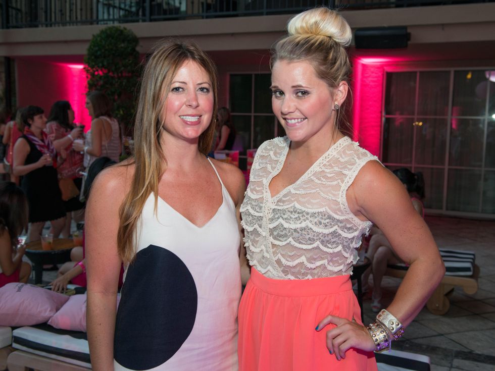 13 Kristen Martinson, left, and Jayme Lamm at the Pink Party at Hotel ZaZa July 2014
