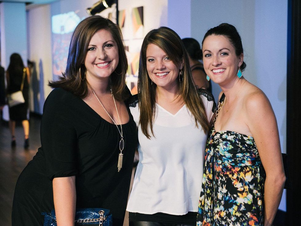 13 Laura Dols, from left, Kelly Elliott and Ashley Long at CultureMap fifth anniversary birthday party October 2014