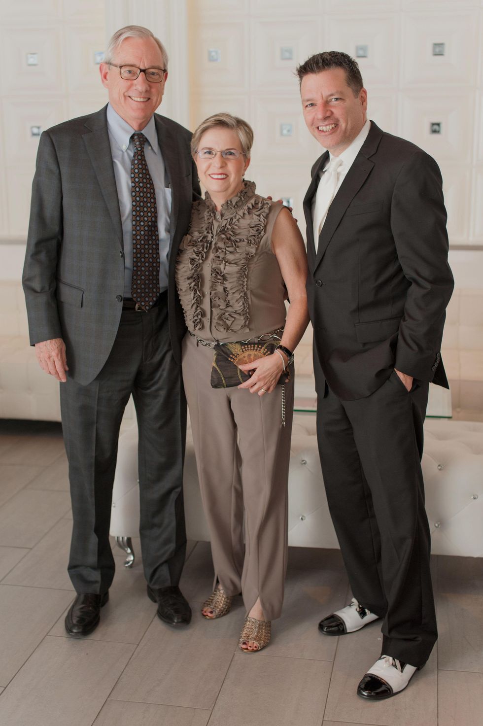13 Ray Messer, from left, Elaine Messer and Kenn McLaughlin at the Stages Repertory Theatre Soiree Marie October 2014