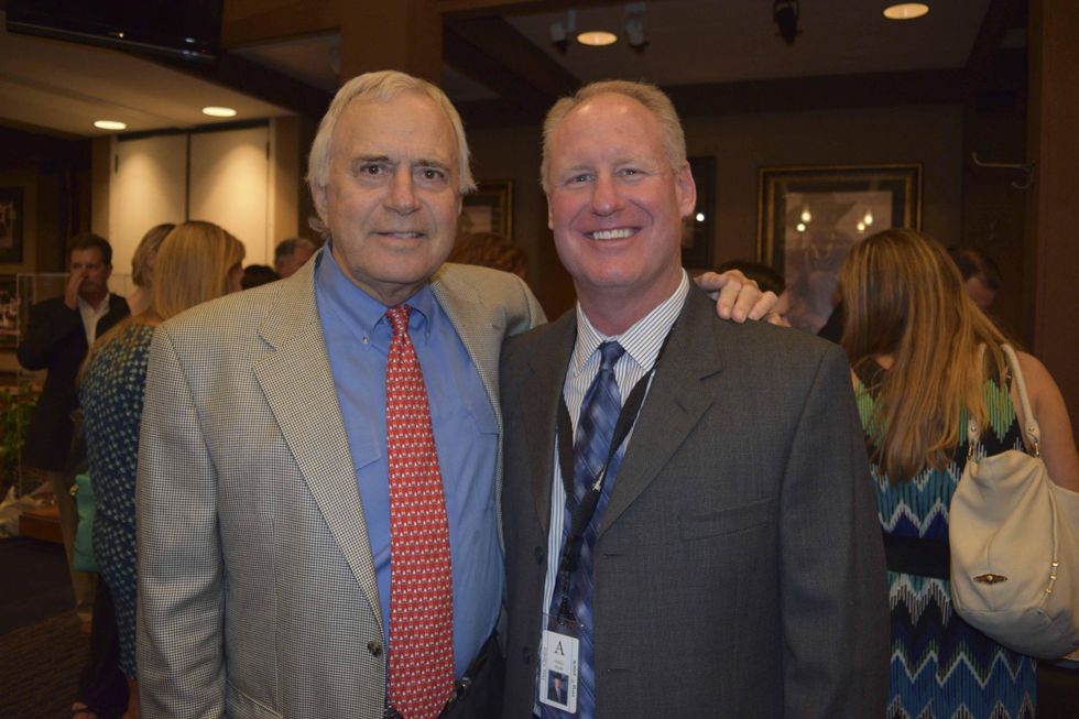 13 Steve Stevens, left, and Dan Cheney at the Houston Livestock Show and Rodeo Trailblazer honoree reception October 2014