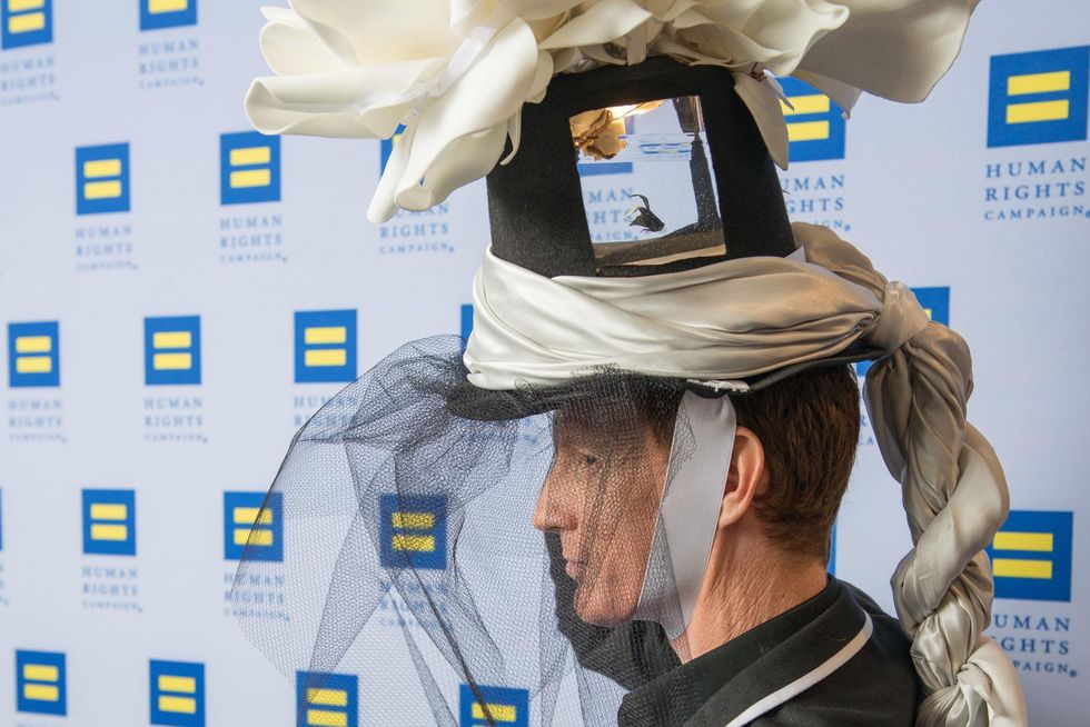 13 Tim Kerwin and "Bob Barker" the Fish at Human Rights Campaign Alice's Adventures in Equality event February 2015