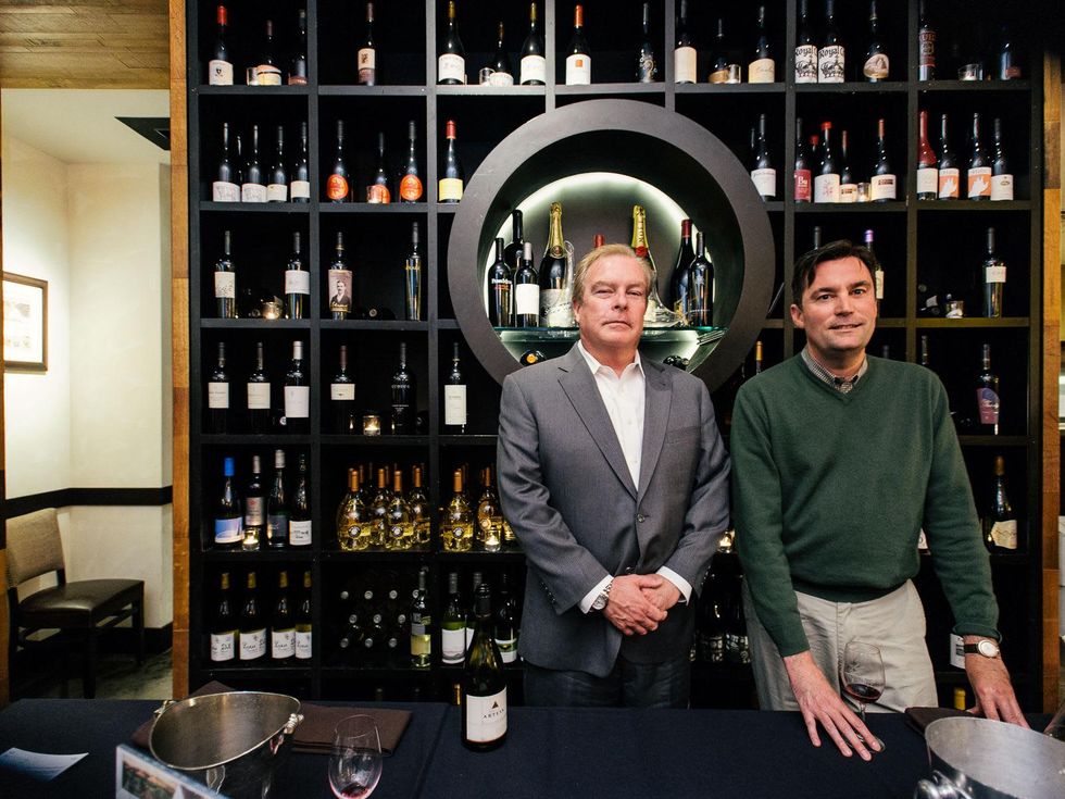 13 Tom Dempsey, left, and George MacDonald at the Artesa wine tasting at Cru March 2014