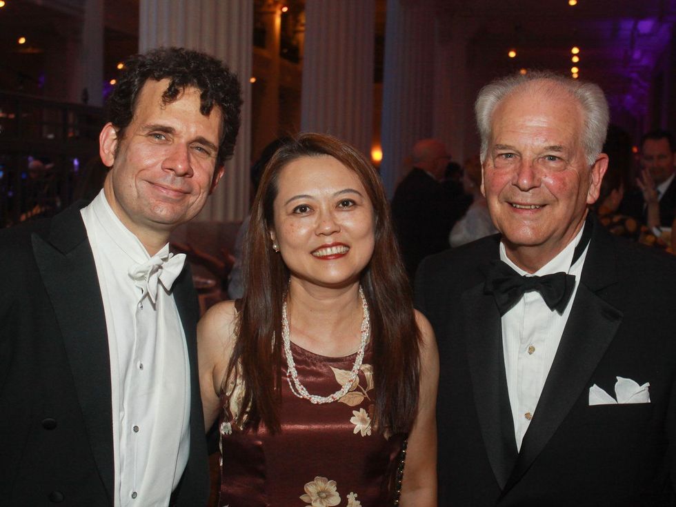 135 Brinton Smith, from left, Evelyn Chen and Mike Stude at the Houston Symphony gala.