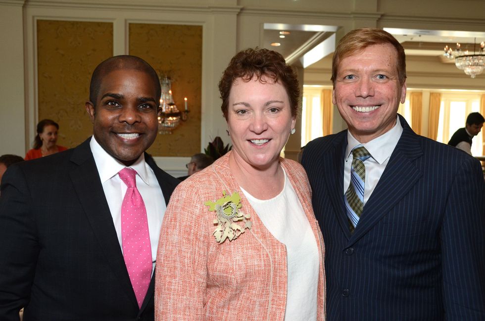 137 Alton LaDay, from left, Julie Farr and Jonathon Glus at the Houston Center for Contemporary Craft spring luncheon May 2014