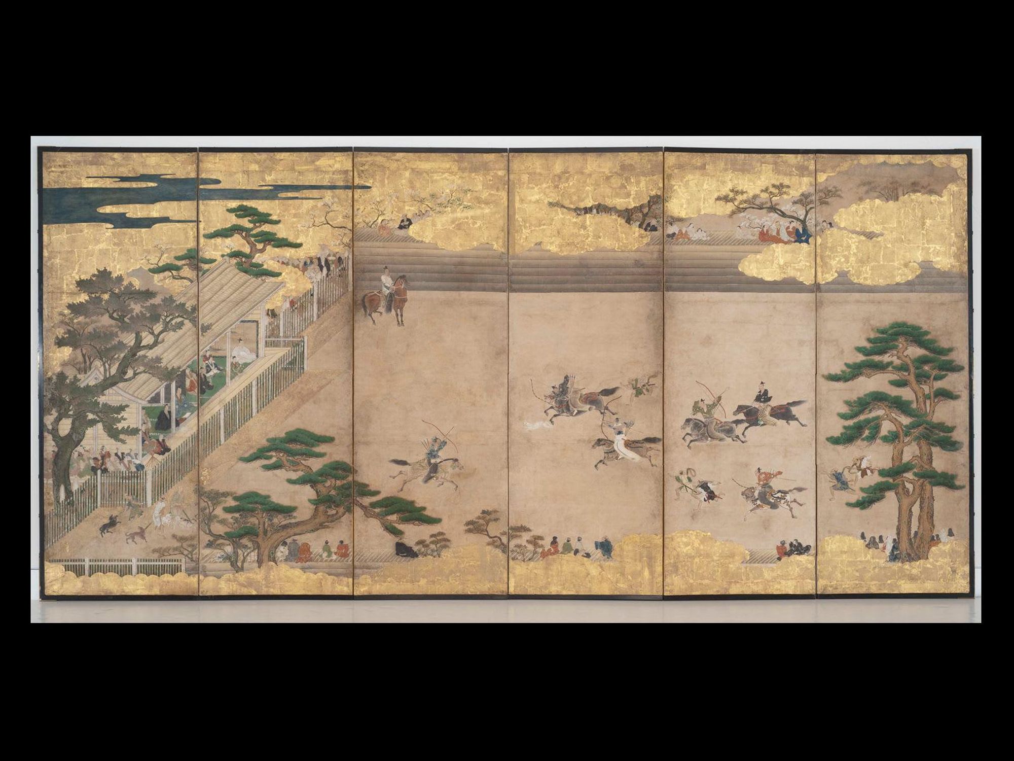 13A, MFAH, Unrivalled Splendor, Japanese art, June 2012, Folding Screene with Equestrian Archery Drill