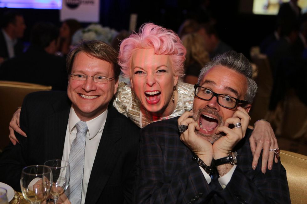 14 2881 Matt Burrus, from left, Vivian Wise and Michael Pearce at Blue Cure March 2015