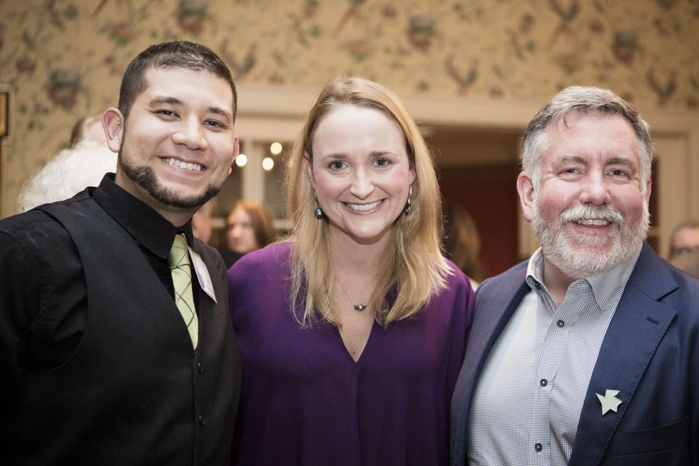 14 Chuy Benitez, from left, Bevin Dubrowski and Steven Evans at the Houston Center for Photography Print Auction February 2015