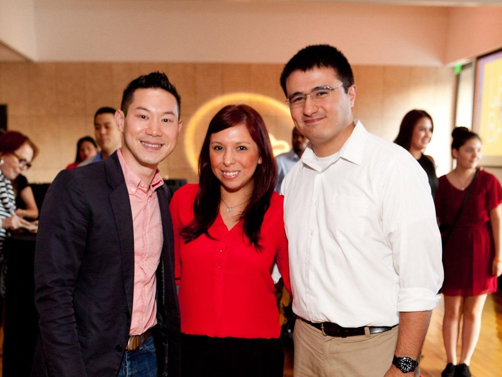 14 Henry Yau, from left, Erika Yanez and Ed Bermudiz at the Leo Bar relaunch party October 2013