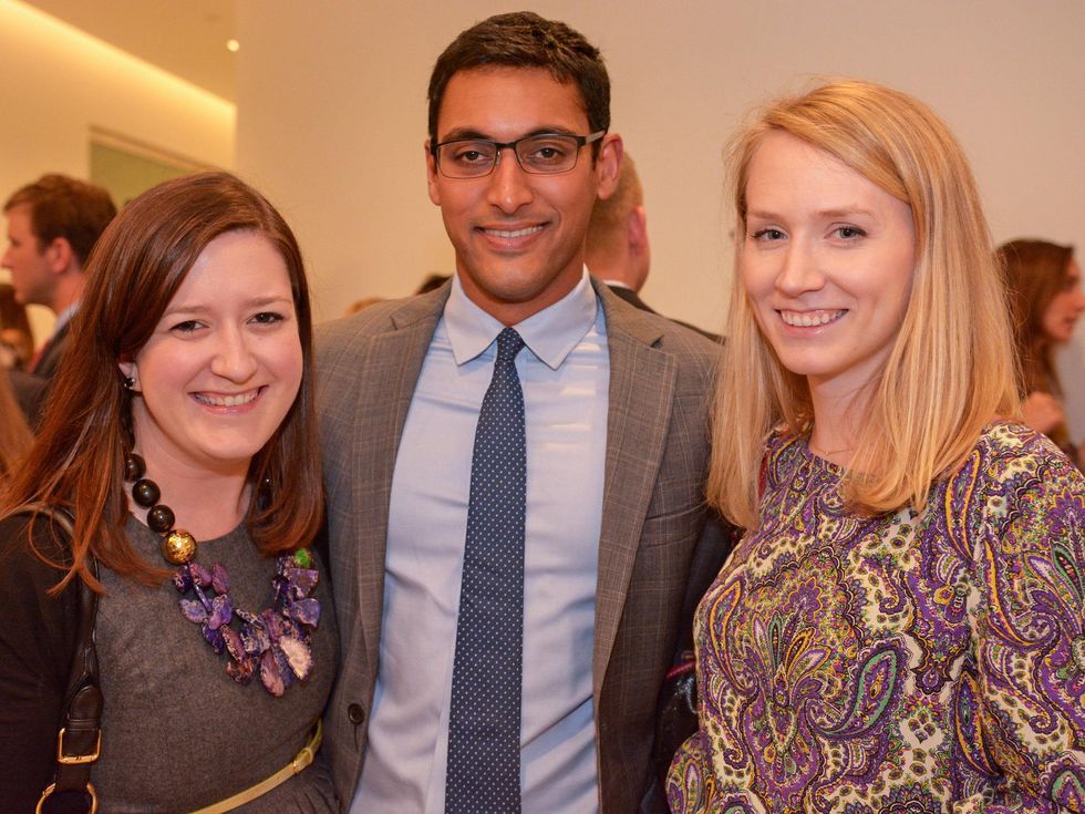 14 Jackie Lynch, from left, Neal Sarkar and Abby Noebels at Preservation Houston's Pier & Beam #ThrowbackThursday Party November 2014