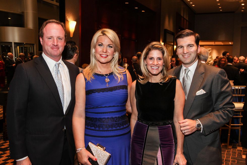 14 John Chapoton, from left, Stephanie Von Stein and Greggory and Patrick Burk at the Social Book Treasures dinner December 2014