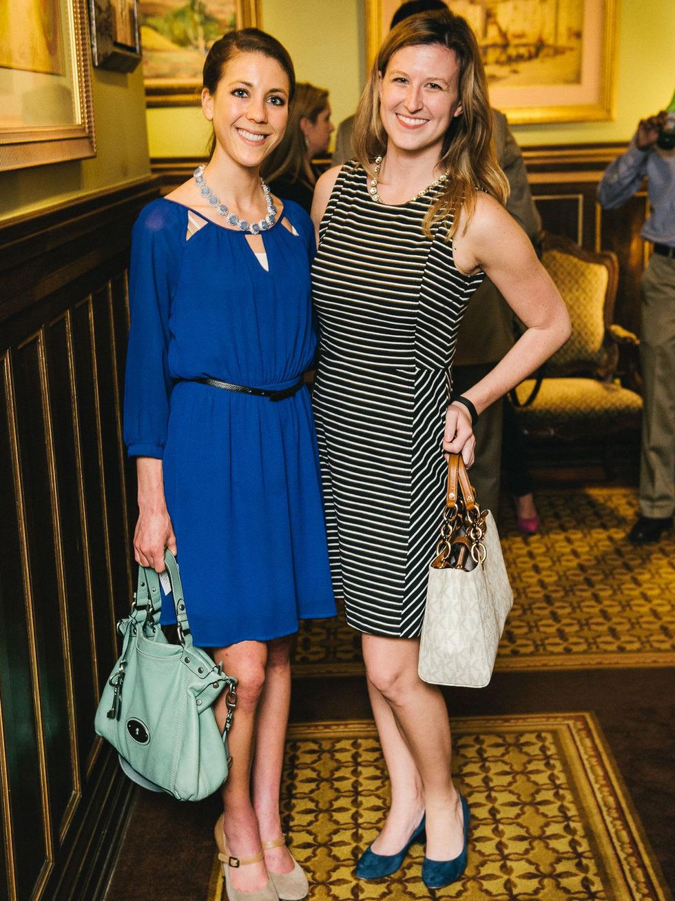 14 Kate Horton, left, and Leslie Fowler at the CultureMap Social at La Colombe d'Or February 2014