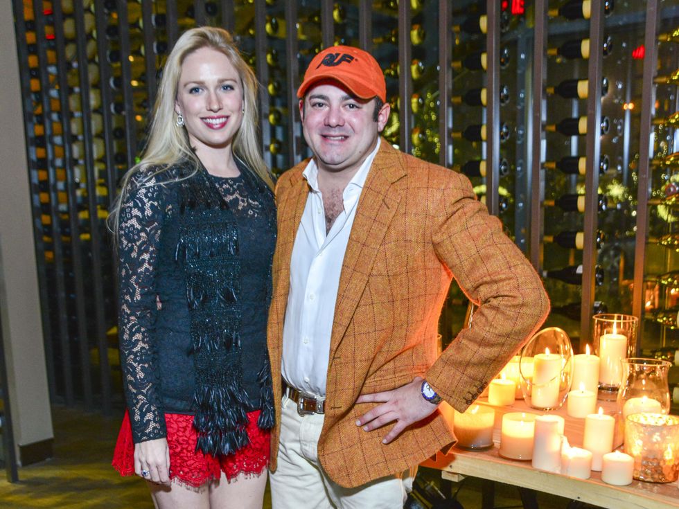 14 Lori Krohn, Phillip Sarofim at Vallone's opening party November 2013