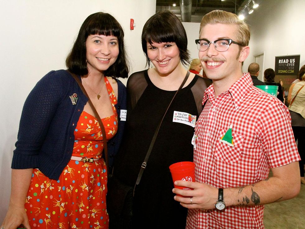 14 Maci Spica, from left, Taylor Grobelny and Vincent Spica at the Black Sheep Agency Care-All Christmas party December 2013