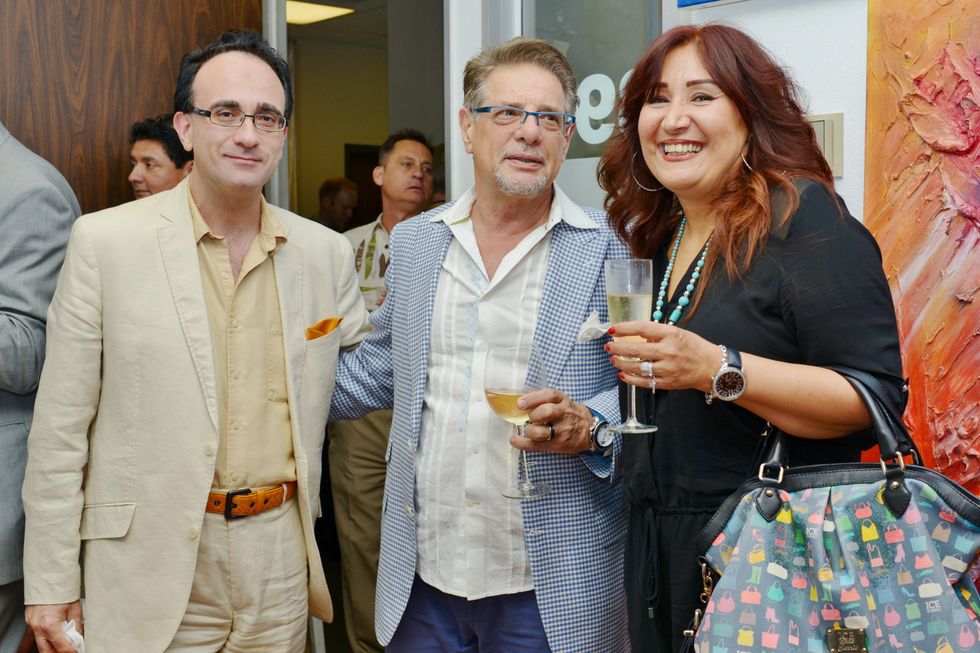 14. Michael Yafi, from left, Bassel Diab and Kinda Azhari at the Hanh Tran Gallery opening June 2014
