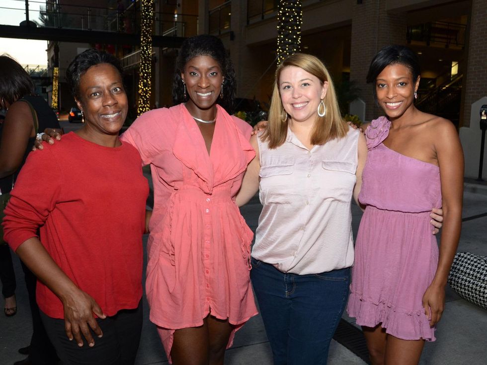 14 Shirley James, from left, Miatta McGraw, Dede King and Brends Banks at the West Ave Turns Pink party October 2013