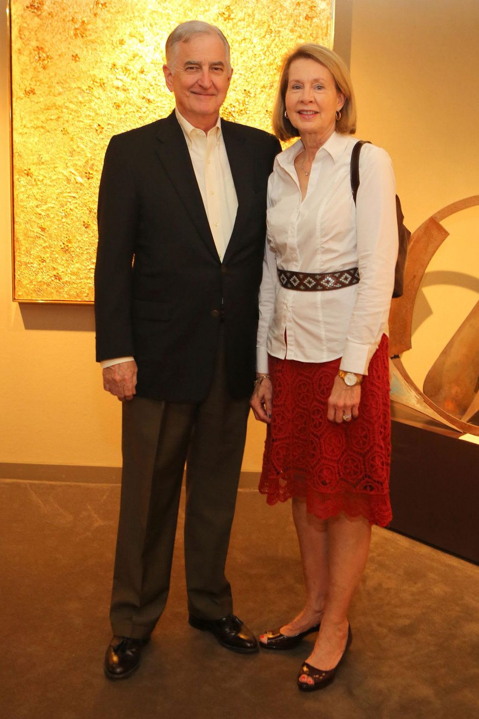 14 Warren and Christine Cole at the Meredith Long Kenneth Noland opening September 2014