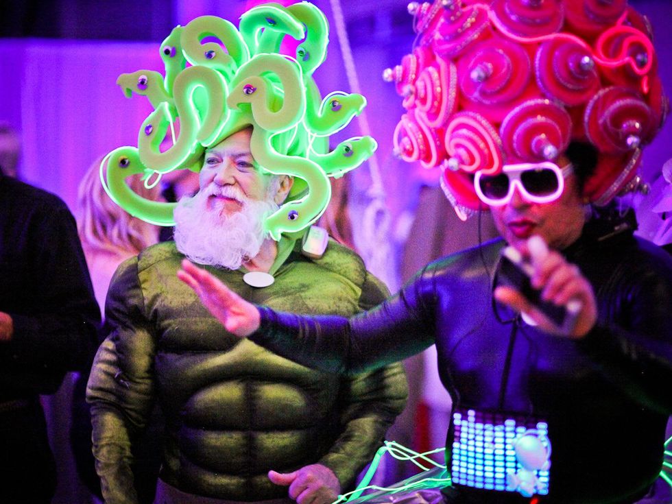147 J. Michael Soliz, left, and Michael Pilie at the Fresh Arts Space Ball March 2014