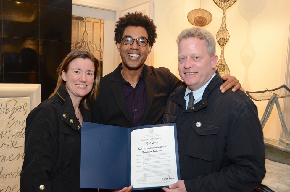 15 109 Sara Kellner, from left, Rick Lowe and David Robinson at the Rick Lowe Party December 2014