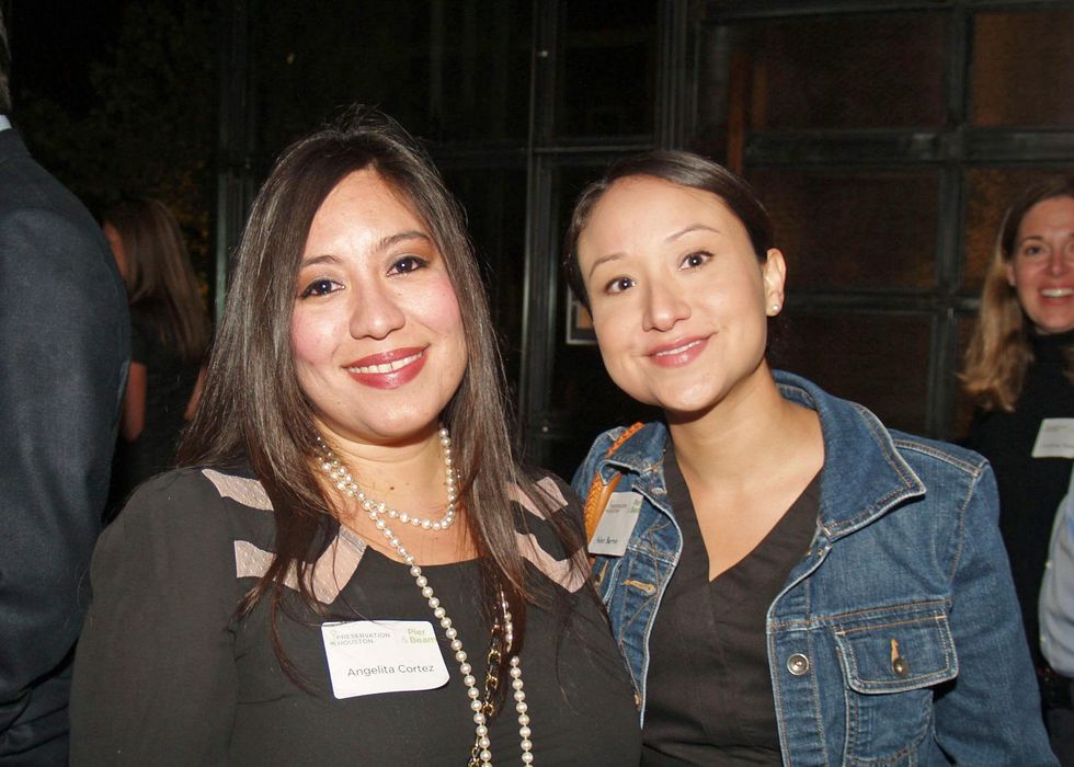 15 Angela Cortez, left, and Helen Barron at the Preservation Houston Young Professionals party November 2013