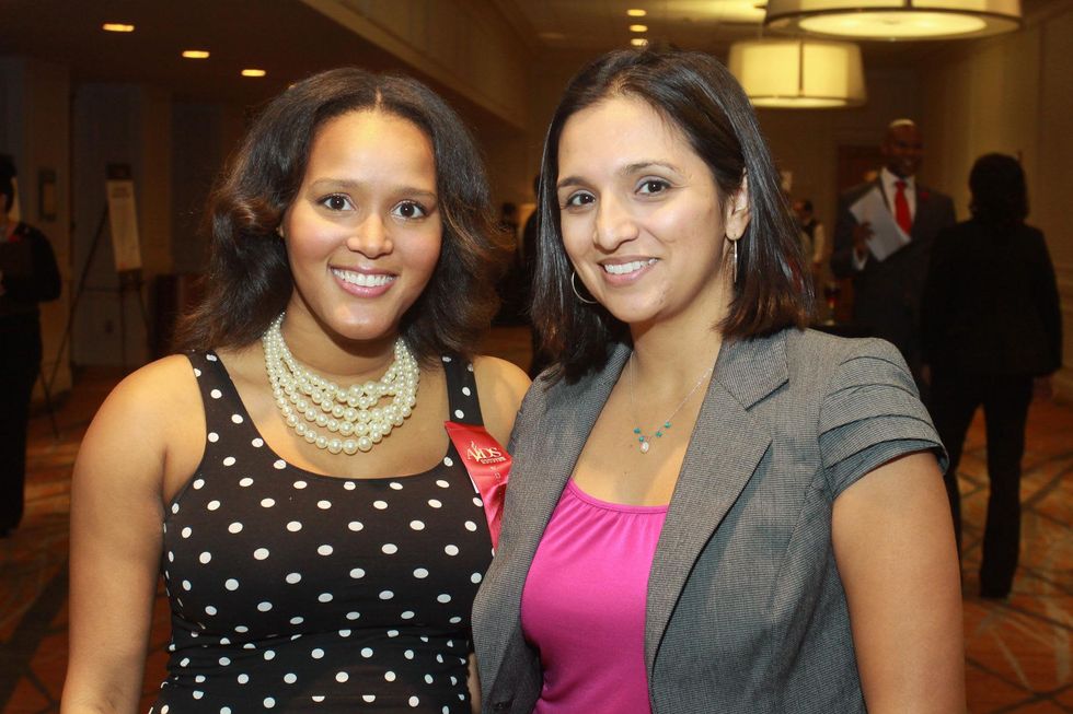 15 Crystal Ward, left, and Mikaela Mendez at the World AIDS Day luncheon.