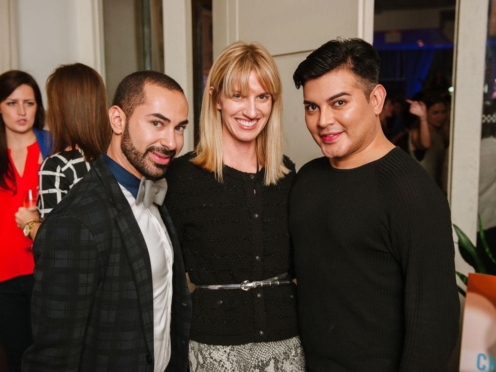 15 Fady Armanious, from left, Chris Goins and Edward Sanchez at the CultureMap Social at Saint Genevieve October 2013