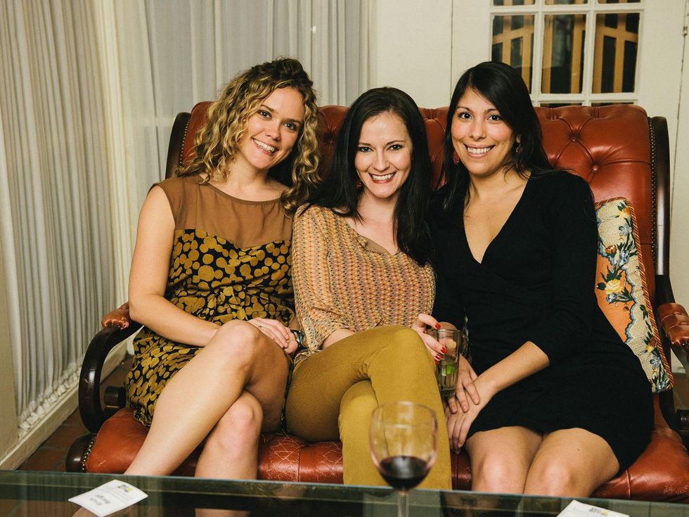 15 Kelly Gaynes, from left, Tiffany Vernon and Laura Espinoza at the CultureMap Social at La Colombe d'Or February 2014