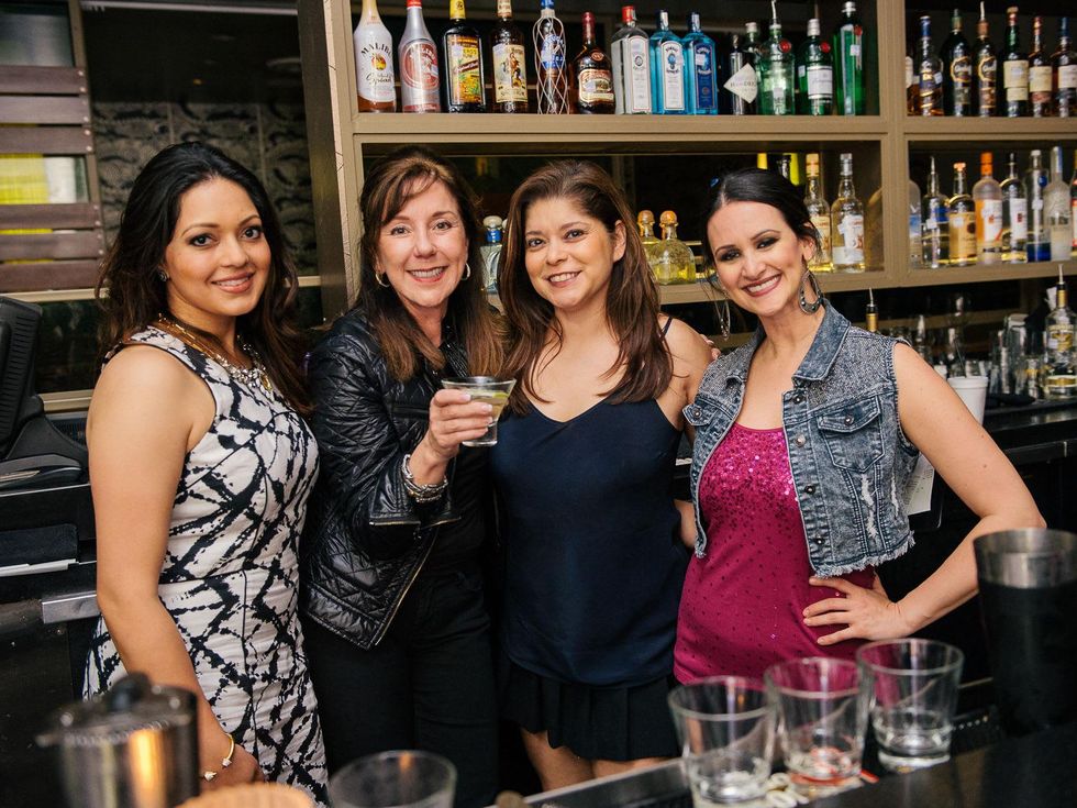 15 Rekha Muddaraj, from left, Elizabeth Stein, Marcy de Luna and Lauren Finkelstein at CityCentre Night Out with CultureMap April 2014