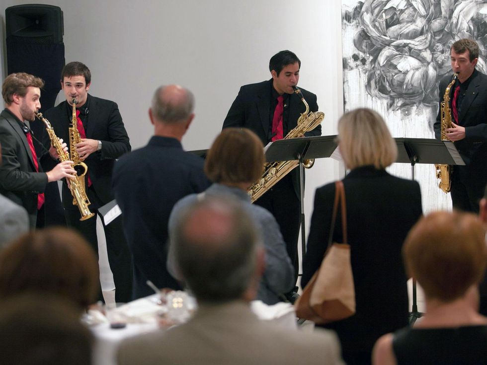 15 Saxophonists led by Dan Gelok and Johnny Salinas at Musiqa's Spring Benefit May 2014